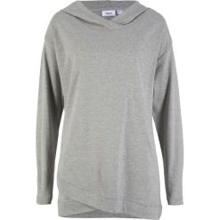 Shirt z kapturem w optyce 2 w 1 bonprix jasnoszary melanż. Bluzki damskie marki bonprix. Za 37.99 zł.