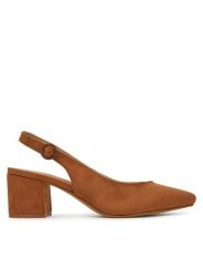 JENNY Sandały S4P96928-01 Beżowy. Brązowe sandały damskie Jenny, bez wzorów, z materiału, bez obcasa, na słupku, bez zapięcia. Za 119.99 zł.