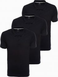 Ombre Zestaw koszulek bawełnianych polo - czarne 3-pak Z28 V10 XL. Czarne koszulki polo męskie Ombre, m, bez wzorów, z bawełny, bez ramiączek. Za 239.99 zł.
