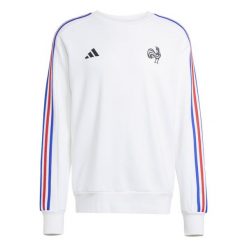 Bluza France Essentials 3-Stripes. Białe bluzy męskie Adidas, xs, bez wzorów, z bawełny, bez kaptura. Za 245.70 zł.