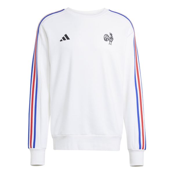Bluza France Essentials 3-Stripes. Białe bluzy męskie Adidas, s, bez wzorów, z bawełny, bez kaptura. Za 247.65 zł.