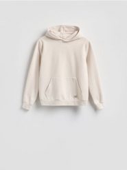 Bluza z kapturem - beżowy. Brązowe bluzy męskie Reserved, l, bez wzorów, z bawełny, z kapturem. Za 119.99 zł.