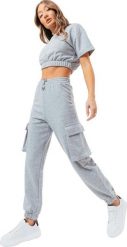 Justhype Justhype Sweat Crop T-Shirt-Cargo Joggers LABON004 szary 8. Szare t-shirty damskie Justhype, bez wzorów, bez kołnierzyka. Za 182.26 zł.