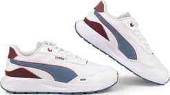 Puma Buty damskie Puma Runtamed Plus biało-niebieskie 389237 01 42. Białe obuwie sportowe damskie Puma, bez wzorów. Za 275.29 zł.
