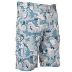 Bermudy myśliwskie 500 camo island. Niebieskie szorty męskie SOLOGNAC, l, bez wzorów, z bawełny. Za 54.99 zł.
