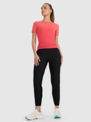 4F Spodnie do biegania w terenie szybkoschnące damskie - czarne L. Czarne spodnie sportowe damskie 4f, l, bez wzorów, do biegania. Za 249.99 zł.