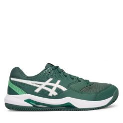 Buty do tenisa Asics. Zielone buty sportowe męskie Asics, bez zapięcia, tenisowe. Za 329.99 zł.