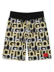 HUGO Szorty sportowe G00368 D Czarny Regular Fit. Czarne szorty dla chłopców Hugo, bez wzorów, z bawełny, sportowe. Za 219.99 zł.