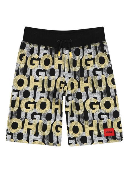 HUGO Szorty sportowe G00368 D Czarny Regular Fit. Czarne szorty dla chłopców Hugo, bez wzorów, z bawełny, sportowe. Za 329.99 zł.