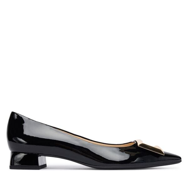 Czółenka HÖGL. Czarne czółenka damskie HÖGL, bez wzorów, bez obcasa, bez zapięcia. Za 489.99 zł.