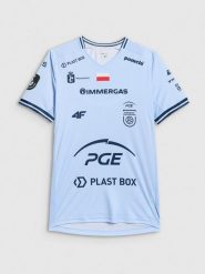 4F Koszulka meczowa replika domowa z sezonu 2025/26 męska 4F x Projekt Warszawa - niebieska L. Niebieskie koszulki sportowe męskie 4f, l, bez wzorów, z dzianiny, bez kołnierzyka, bez ramiączek. Za 189.99 zł.