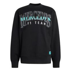 Bluza Męska Mercedes - AMG Petronas Formula One Team Las Vegas. Białe bluzy sportowe męskie Adidas, m, bez wzorów, bez kaptura, na fitness i siłownię. Za 399.00 zł.