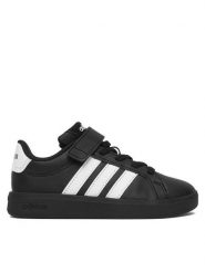 Adidas Sneakersy Grand Court 3.0 El C KJ4369 Czarny. Czarne buty sportowe chłopięce Adidas, bez wzorów, ze skóry, bez zapięcia. Za 169.99 zł.