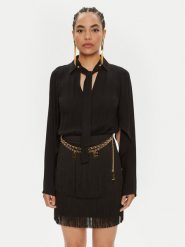 Elisabetta Franchi Sukienka koktajlowa AB-654-46E2-5469 Czarny Regular Fit. Czarne sukienki damskie Elisabetta Franchi, bez wzorów, z syntetyku, wizytowe, bez kołnierzyka, bez ramiączek. Za 2,329.00 zł.