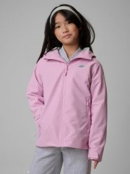 4F Kurtka przejściowa membrana 5000 dziecięca - różowa 140 (9-10 lat). Czerwone kurtki i płaszcze dla dziewczynek 4f, bez wzorów, bez kaptura. Za 179.99 zł.