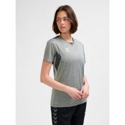 Damski jersey Hummel Authentic Pl. Szare koszulki sportowe damskie Hummel, bez wzorów, z jersey, bez kołnierzyka, bez ramiączek, na fitness i siłownię. Za 191.00 zł.