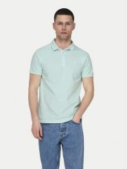Only & Sons Polo Fletcher 22024827 Zielony Regular Fit. Zielone koszulki polo męskie Only & Sons, m, bez wzorów, z bawełny, bez ramiączek. Za 109.99 zł.