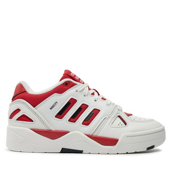 Sneakersy adidas. Białe półbuty chłopięce Adidas, bez wzorów, bez zapięcia. Za 223.99 zł.