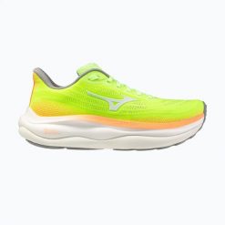 Buty do biegania damskie Mizuno Wave Sky 9. Żółte obuwie sportowe damskie Mizuno, bez wzorów, z materiału, do biegania, mizuno wave. Za 869.99 zł.