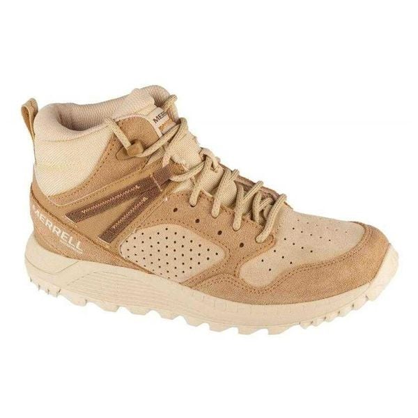 Trampki Damskie Skóra Wildwood. Brązowe obuwie sportowe damskie Merrell, bez wzorów, z gumy, bez zapięcia. Za 648.99 zł.