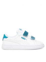Puma Sneakersy Smash 3.0 L Glitter Velcro V Inf 395610 08 Biały. Białe buty sportowe dziewczęce Puma, bez wzorów, ze skóry, bez zapięcia. Za 149.99 zł.