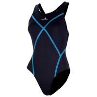 Strój Kąpielowy Aqua Sphere Capri – Czarno-Niebieski – Rozmiar 32. Czarne kostiumy jednoczęściowe damskie Aqua Sphere, s, bez wzorów, sportowe, do pływania. Za 687.51 zł.