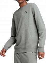 Bluza Męska Puma Sportowa Szara Bawełniana Na Co Dzień Basic. Szare bluzy męskie Puma, m, bez wzorów, z bawełny, bez kaptura. Za 199.00 zł.