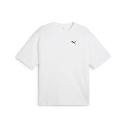 Puma Koszulka Wardrobe Ess Oversized 62964602. Białe koszulki sportowe męskie Puma, uniwersalny, bez wzorów, z bawełny, bez kołnierzyka, bez ramiączek. Za 115.99 zł.