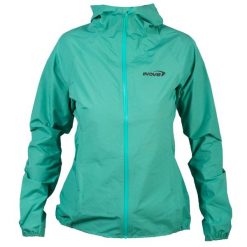 Kurtka sportowa damska Stormshell FZ V2 W Jacket. Zielone kurtki damskie Inov-8, na zimę, xs, bez wzorów, z materiału, z kapturem, trekkingowe. Za 373.99 zł.