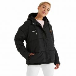 Kurtka Sportowa Damska Ellesse Pejo. Czarne kurtki sportowe damskie Ellesse, l, bez wzorów, z materiału, bez kaptura. Za 437.15 zł.
