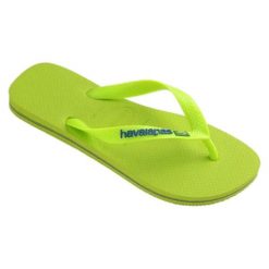 Klapki Havaianas Model Brasil Logo Neon Kolor Zielony. Zielone klapki damskie Havaianas, bez wzorów, z gumy, bez obcasa. Za 127.90 zł.