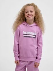 Dziewczęca bluza z kapturem Hummel Tukas. Czerwone bluzy dla dziewczynek Hummel, bez wzorów, z bawełny, bez ramiączek, z kapturem. Za 168.00 zł.