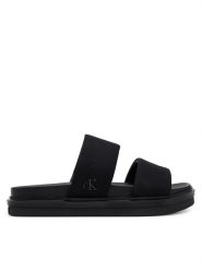 Calvin Klein Jeans Klapki Flat Molded Dbl Bar Sandal Cv YM0YM01222 Czarny. Czarne klapki męskie Calvin Klein Jeans, z jeansu. Za 199.99 zł.