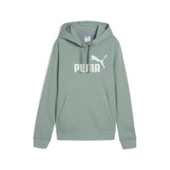 Damska bluza z kapturem z logo No.1 ESS PUMA Green Moon. Zielone bluzy damskie Puma, uniwersalny, bez wzorów, z kapturem. W wyprzedaży za 114.00 zł.
