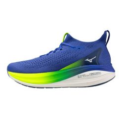 Buty do biegania męskie Mizuno Neo Vista 2 dazzling blue/white/lightning yellow. Niebieskie buty sportowe męskie Mizuno, bez zapięcia, do biegania. Za 549.99 zł.