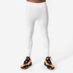 Legginsy koszykarskie 3/4 NBA męskie Tight 500. Białe legginsy sportowe męskie TARMAK, l, bez wzorów, z elastanu, do koszykówki. Za 109.99 zł.
