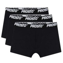 Bokserki sportowe męskie 3pack Boxers. Czarne bokserki męskie Prosto., m, bez wzorów, z bawełny. Za 119.99 zł.