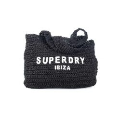Damska torba na ramię Superdry Raffia City. Czarne torby na ramię damskie Superdry., z aplikacjami, z materiału, klasyczne, bez dodatków. Za 331.40 zł.