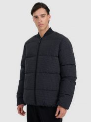 4F Kurtka puchowa z wypełnieniem syntetycznym męska - czarna XL. Czarne kurtki męskie 4f, na zimę, m, bez wzorów, z puchu, bez kaptura. Za 349.99 zł.