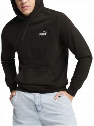 Bluza na co dzień Męska Puma Z Kapturem Kangurka Sportowa. Czarne bluzy męskie Puma, m, bez wzorów, z bawełny, z kapturem. Za 229.00 zł.