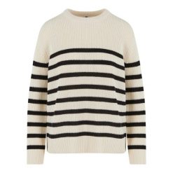 Sweter Damski W Paski Prążkowana. Białe swetry damskie Urban Classics, m, bez wzorów, prążkowane, bez kołnierzyka, bez ramiączek, bez kaptura. Za 155.99 zł.