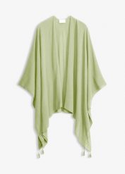 Lekkie letnie poncho. Zielone żakiety damskie bonprix, bez wzorów. Za 47.99 zł.