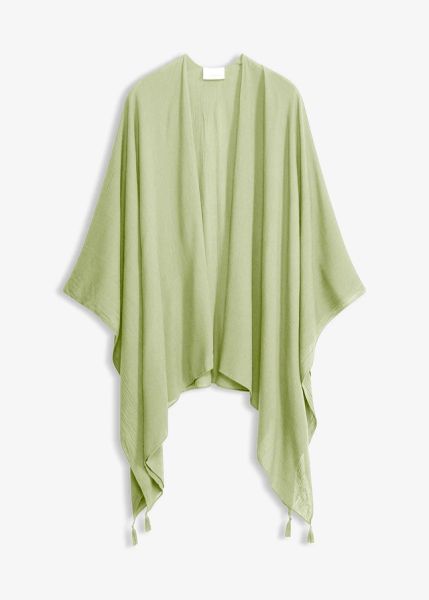 Lekkie letnie poncho. Białe żakiety damskie bonprix, bez wzorów. Za 54.99 zł.