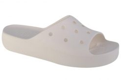 Klapki damskie Crocs Classic Platform Slide. Białe klapki damskie Crocs, bez wzorów, z materiału, bez obcasa. Za 275.00 zł.