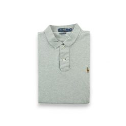 Second life - Polo Ralph Lauren koszulka męska z krótkim rękawem - Stan dobry. Szare koszulki polo męskie Ralph Lauren, l, bez wzorów, z materiału, bez kołnierzyka, bez ramiączek, na golfa. Za 106.46 zł.