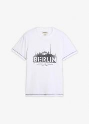T-shirt z czystej bawełny organicznej. Białe t-shirty męskie bonprix, m, bez wzorów, z bawełny, bez kołnierzyka. Za 24.99 zł.