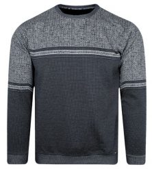 Bluza z Okrągłym Dekoltem, Granatowa bez Kaptura, Męska -BAGARDA. Niebieskie bluzy męskie Bagarda, m, bez wzorów, z bawełny, bez kaptura. Za 155.00 zł.