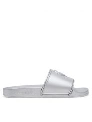 KARL LAGERFELD Klapki Kondo 2.0 KL80919M Srebrny. Szare klapki damskie KARL LAGERFELD, bez wzorów, z tworzywa sztucznego, bez obcasa. Za 239.99 zł.