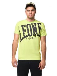 Koszulka męska z krótkim rękawem Leone Boxing. Zielone koszulki sportowe męskie LEONE 1947 APPAREL, l, bez wzorów, bez kołnierzyka, bez ramiączek, na fitness i siłownię. Za 84.16 zł.