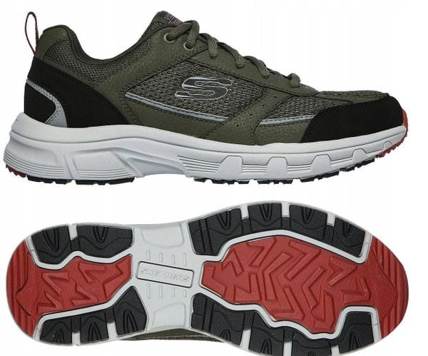 Buty męskie Skechers Oak Canyon-Verketta oliwkowe 51898 OLBK 40. Zielone buty sportowe męskie Skechers, bez zapięcia. Za 437.22 zł.